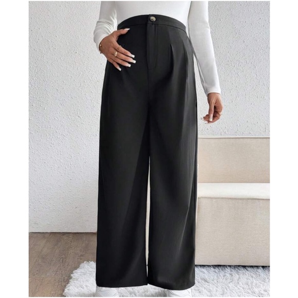 Maternity Black Tailored Pockets Wide Leg Pants - Picture 5 of 7